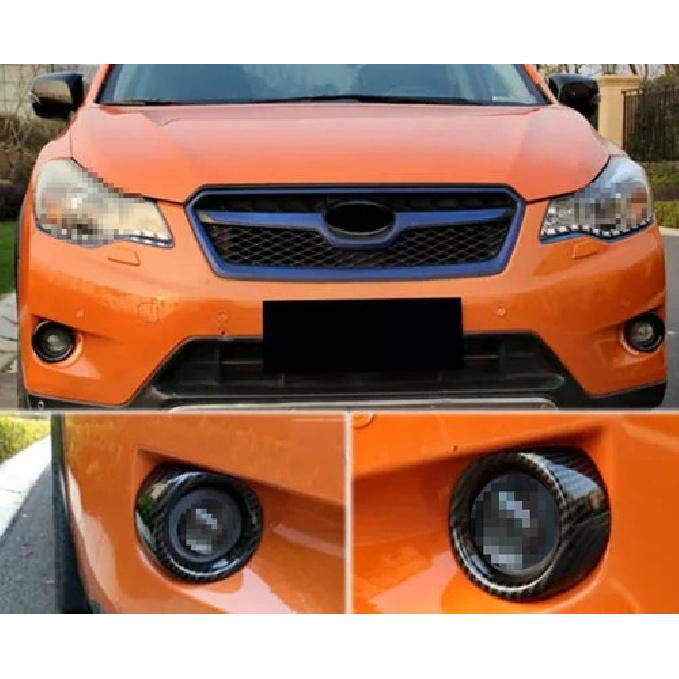 For Subaru XV Crosstrek 2013-2015 Carbon Fiber Front Fog Light Lamp Frame Trim