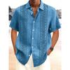 Summer Men Short Sleeve Beach Shirt Men Casual Lapel Fashion Shirt Tops