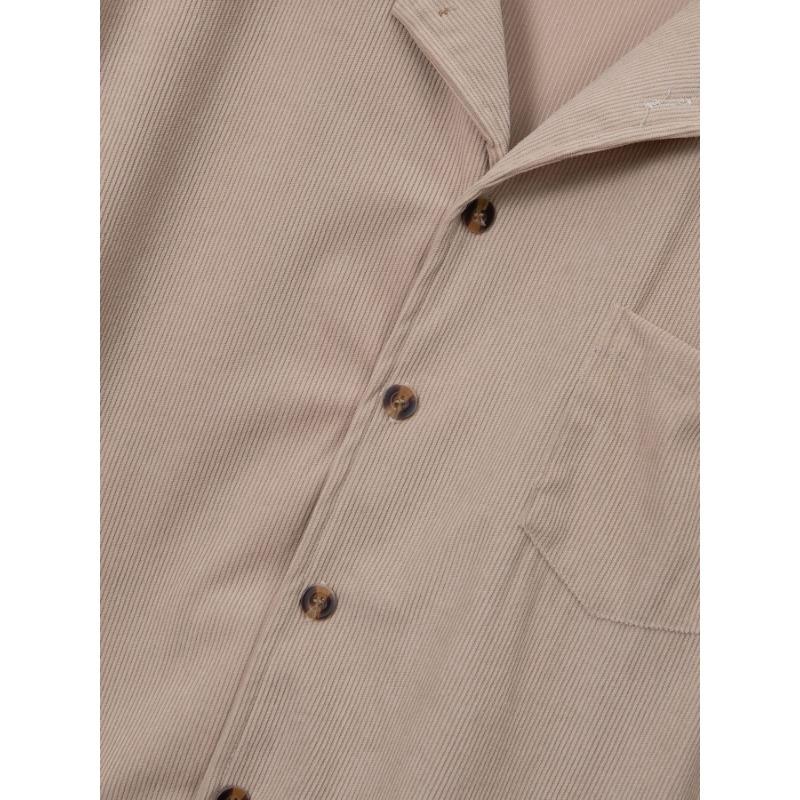 Men S Summer Thin Short Sleeve Cuban Collar Shirt And Shorts Casual Two Piece Set