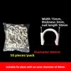50pcs Cable Clips 4/6/8/10/12/14/16/20mm Wire Clips Nail In Clips Tacks Coaxial Nail Clamps Nails for Cords