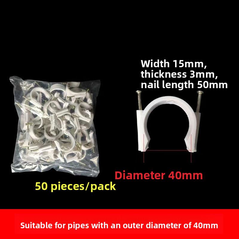 50pcs Cable Clips 4/6/8/10/12/14/16/20mm Wire Clips Nail In Clips Tacks Coaxial Nail Clamps Nails for Cords