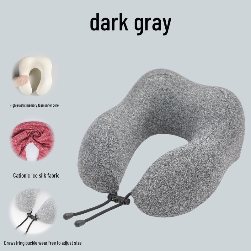 Portable U-Shaped Memory Foam Neck Support Pillow for Travel and Office