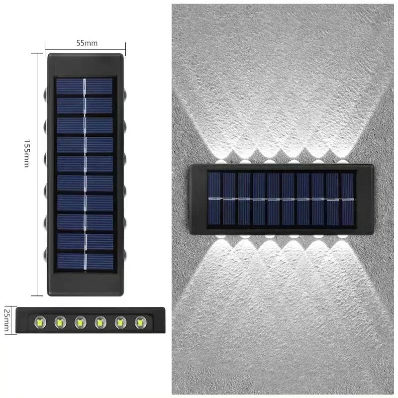 BMW Outdoor Lights Solar Powered, Convex Mirror Wall Light, IP65 Waterproof Up and Down Courtyards Gardens Stairs Corridors Walls