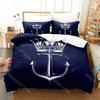 3D Print Blue Anchor Bedding Set Cartoon Anime Three-piece Set Adult Kid Bedroom Duvetcover Sets 3D Kawaii
