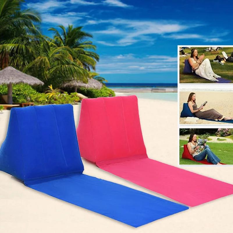 Cuscino a Cuneo Gonfiabile con Tappetino in PVC Floccato da Viaggio Portatile Supporto Lombare Cuscino Triangolare Cuscino da Spiaggia