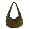 Casual Y2K Suede Shoulder Bags for Women Rivet Design Cool Girls Crossbody Bag Purse Versatile Female Underarm Hobos Handbags