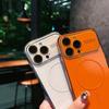 Magnetic Large Window iPhone 17 Pro MAX Case with Electroplated Ring & Frosted PC for iPhone 16