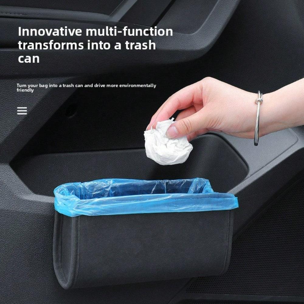 Car door storage, car seat back hanging storage box, multi-functional folding storage box, car trash can