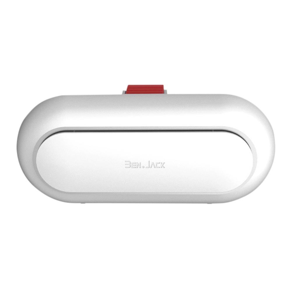 

Зажим для очков с управлением одной рукой, автомобильный многофункциональный зажим для очков от солнца на козырек, телескопический футляр, большая емкость, коробка для хранения белый