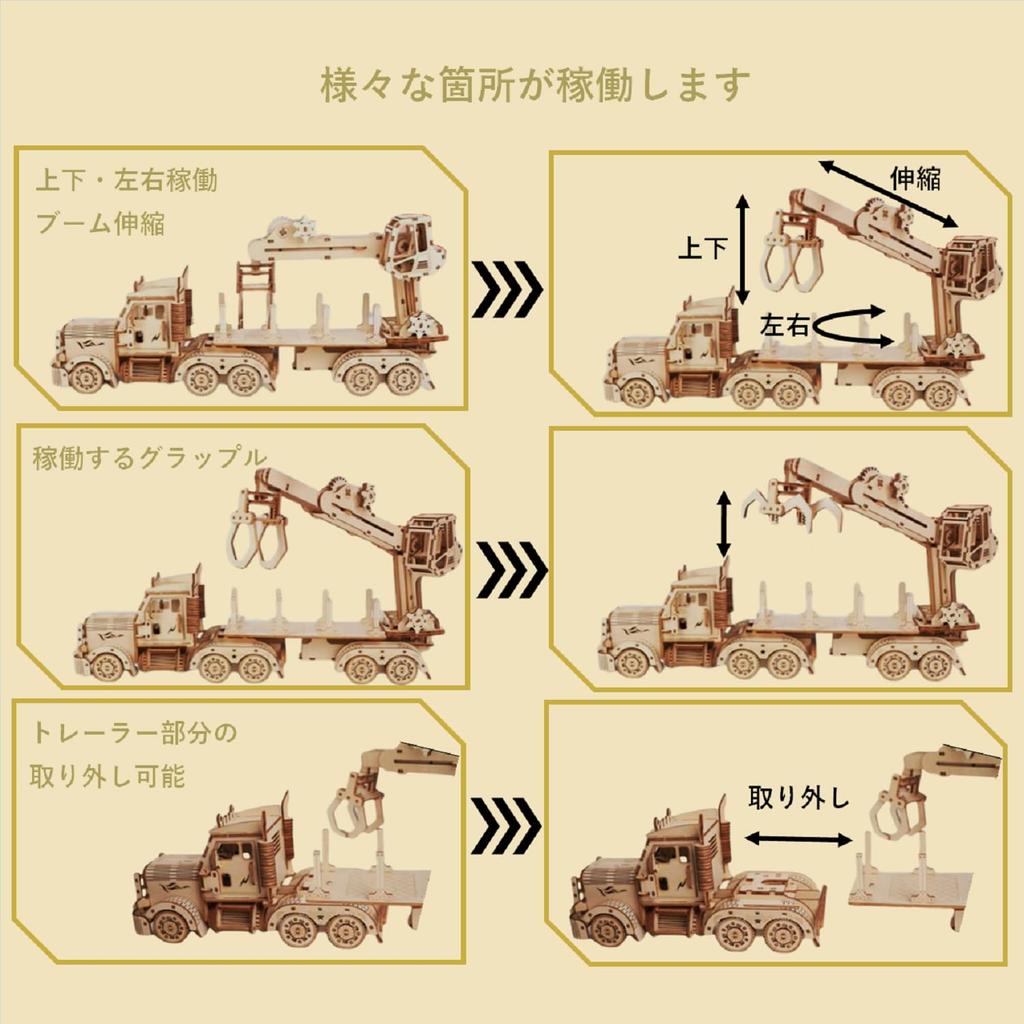 [med358] 3D Wooden Puzzle, Craft Kit, Educational Toy, Craft Model, DIY Wooden Puzzle, Gift for Adults, Boys, Girls, Birthdays, Present (Truck Crane)