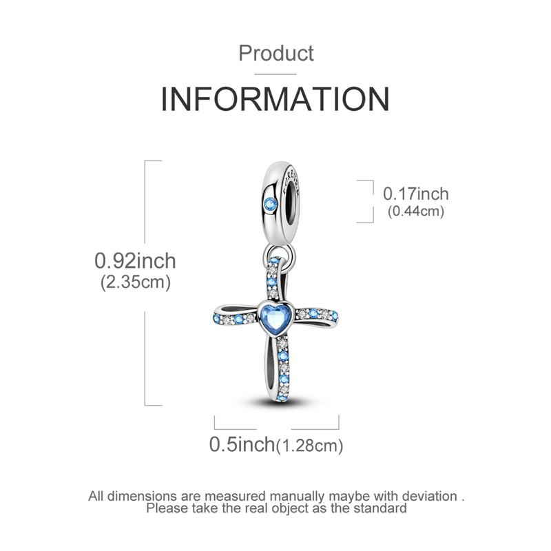 Copper Blue Series Dragon Car Crucifix Charms Beads Fit Original Bracelet Charm Diy Jewelry Pendants Dangle Gift For Woman