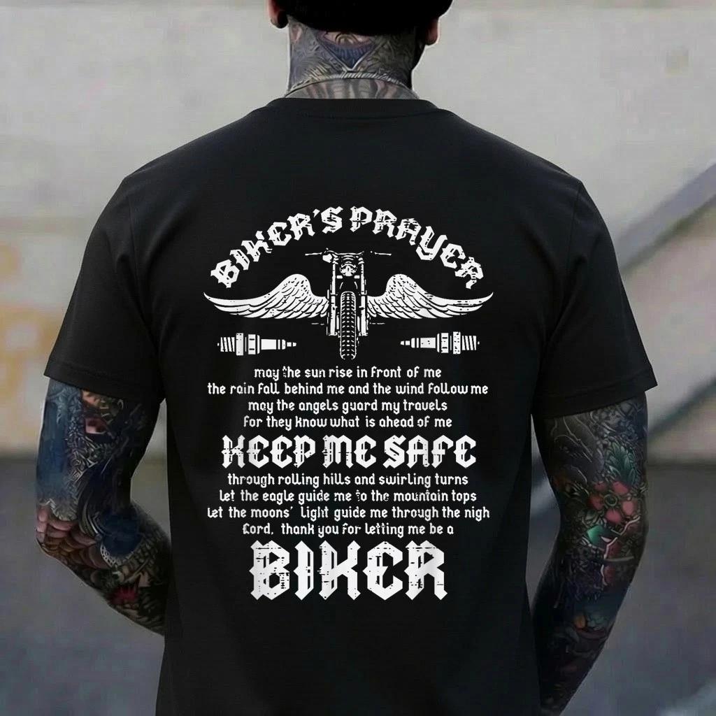 Bikers Prayer Vintage Motorcycle Motorbike Men Women Kids T-Shirt 4XL