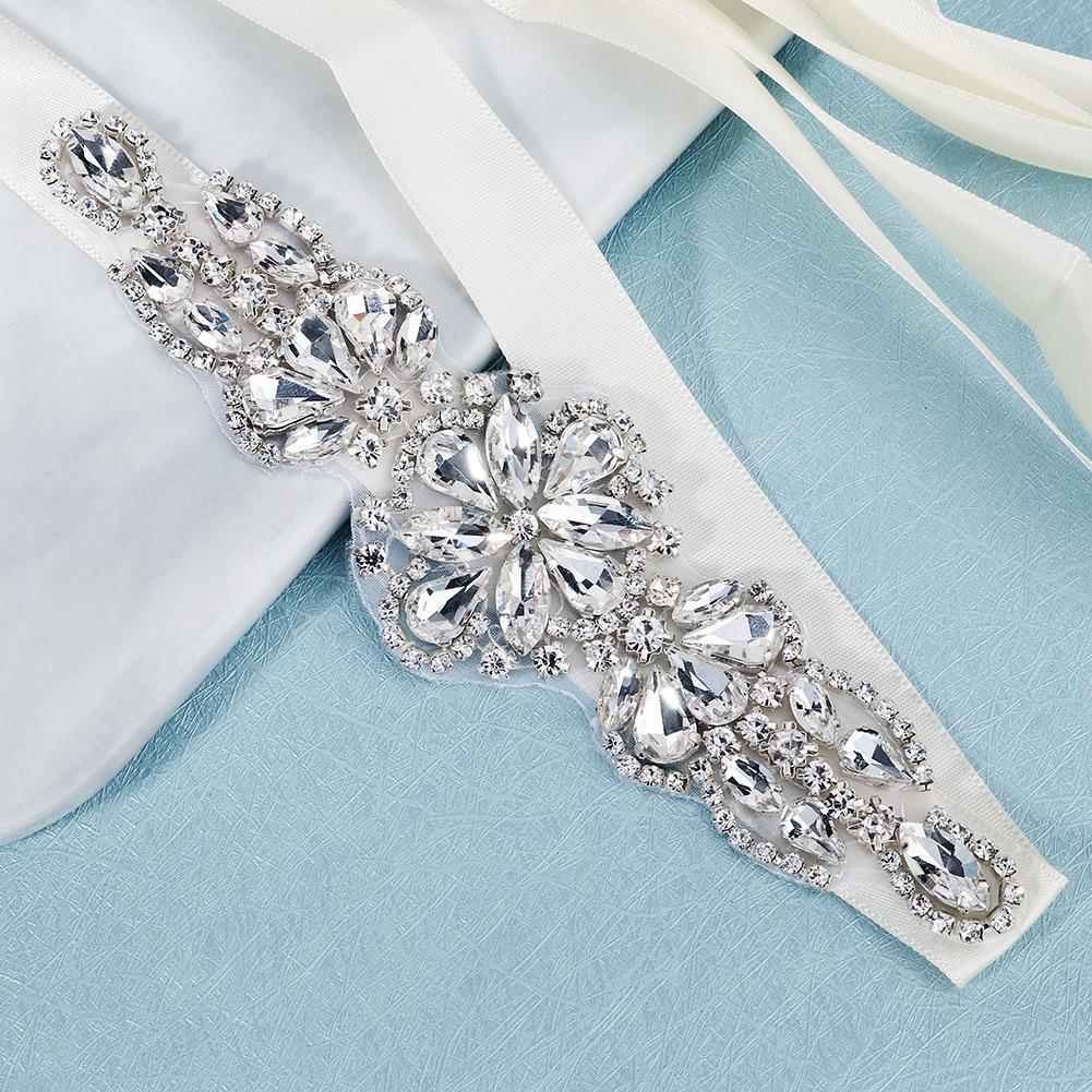 Accessoire Ceinture de Mariée Européen et Américain Cousu Main avec Strass