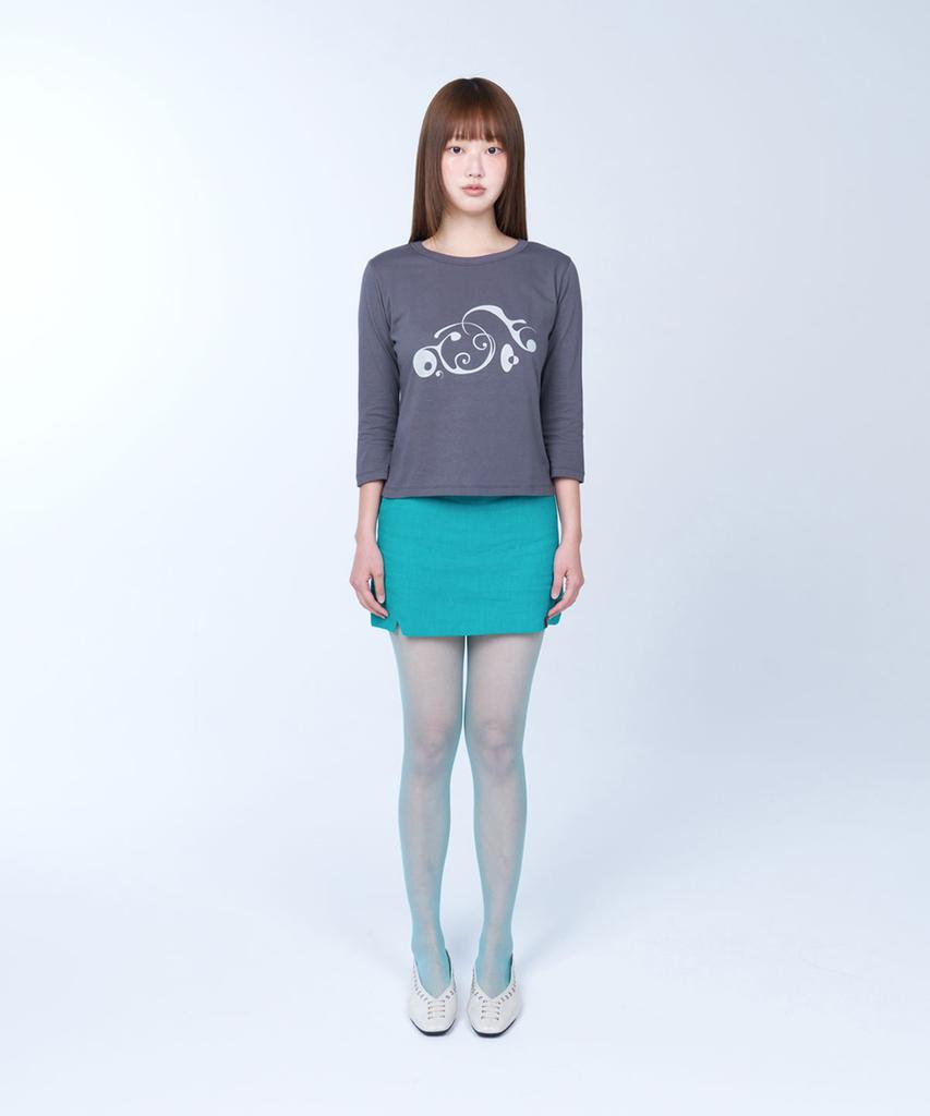 Laailai Drift Flow 3/4 Sleeve Tee (Charcoal)