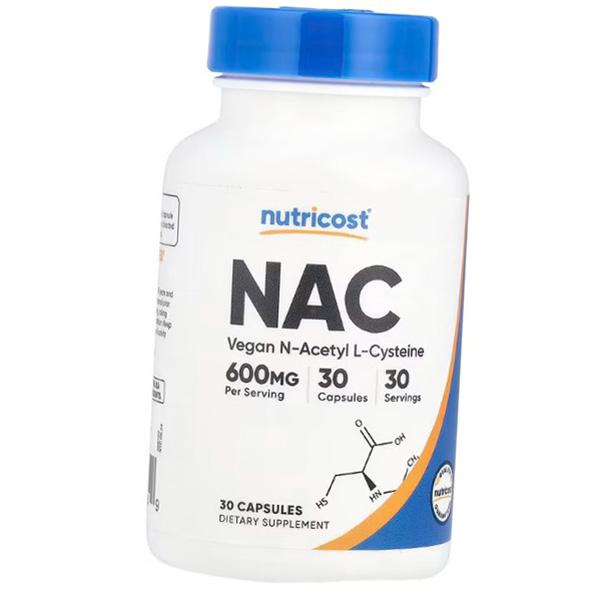 

Vegan N-acetyl L-cysteine, NAC 600, Nutricost (70647001) 30caps