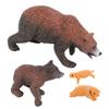 4Pcs Brown Bear Model Set PVC Lifelike Bear Figure Animal Life Cycle Model Set for Education