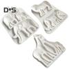 3 stilar Fondantform Flexibel Slitstark Elefant Lejon Giraffe Kexform
