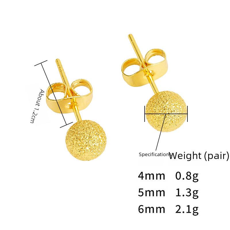 Elegant Gold Sand Earrings for Women - Bean-Shaped, Long-Lasting, High-Quality Copper and Titanium Steel