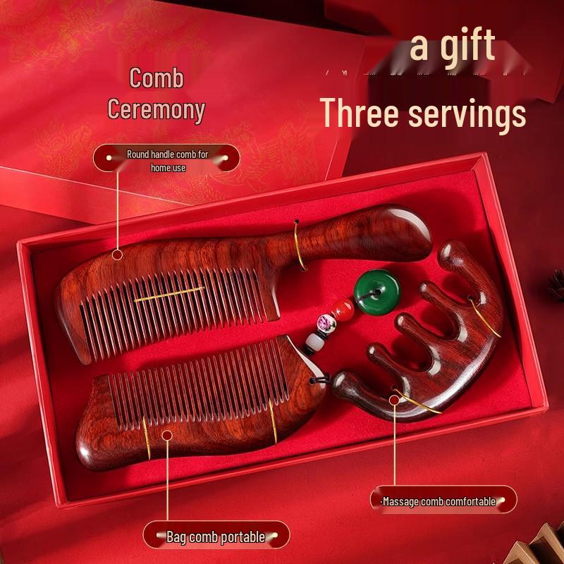 Women's Day Gift: Wooden Comb Gift Box for Girlfriend, Wife, or Employee - Perfect for Birthdays and Engagements.