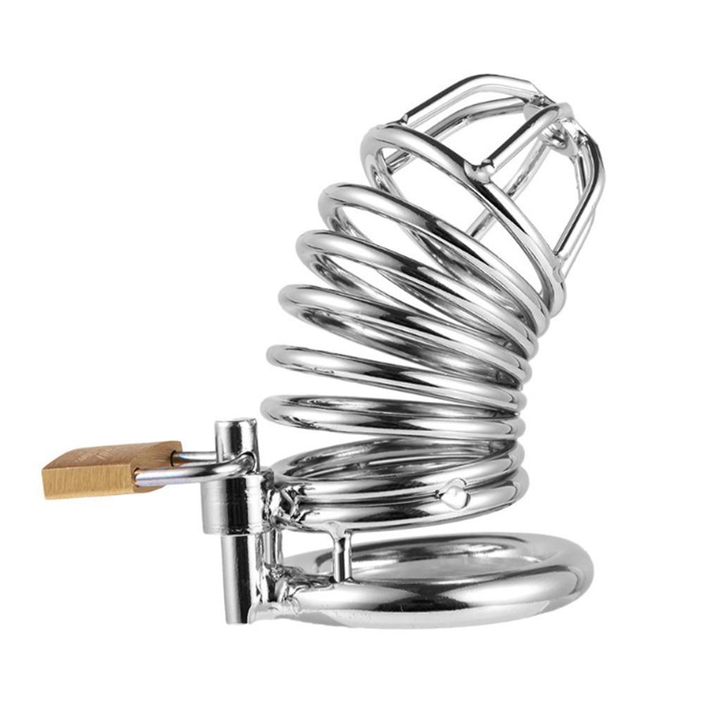 Long Metal Cage Cock Lock 40/45/50mm Ring Chastity Cage Chaste Belt