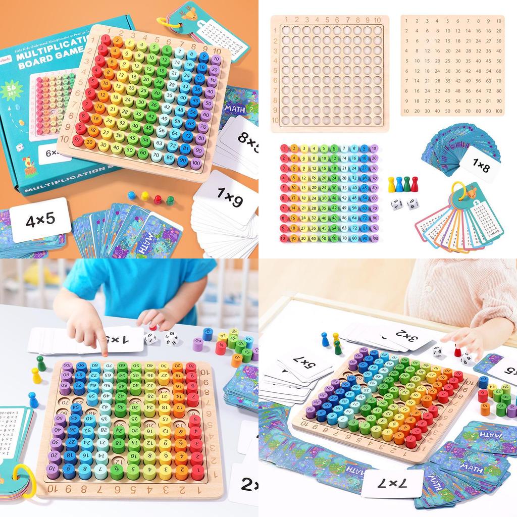 Multiplication Learning Kids Toy With Wooden Arithmetic Board For Classroom Use