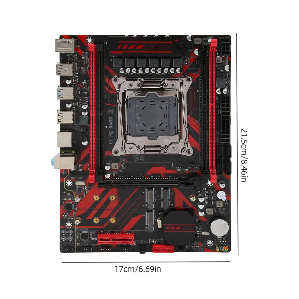 X99 LGA 2011 V3 Motherboard, Micro ATX Motherboard with RTL8111G Gigabit LAN Card, for Xeon E5 V3 V4, 4-Channel DDR4, PCIe 3.0, Dual M.2 Slots