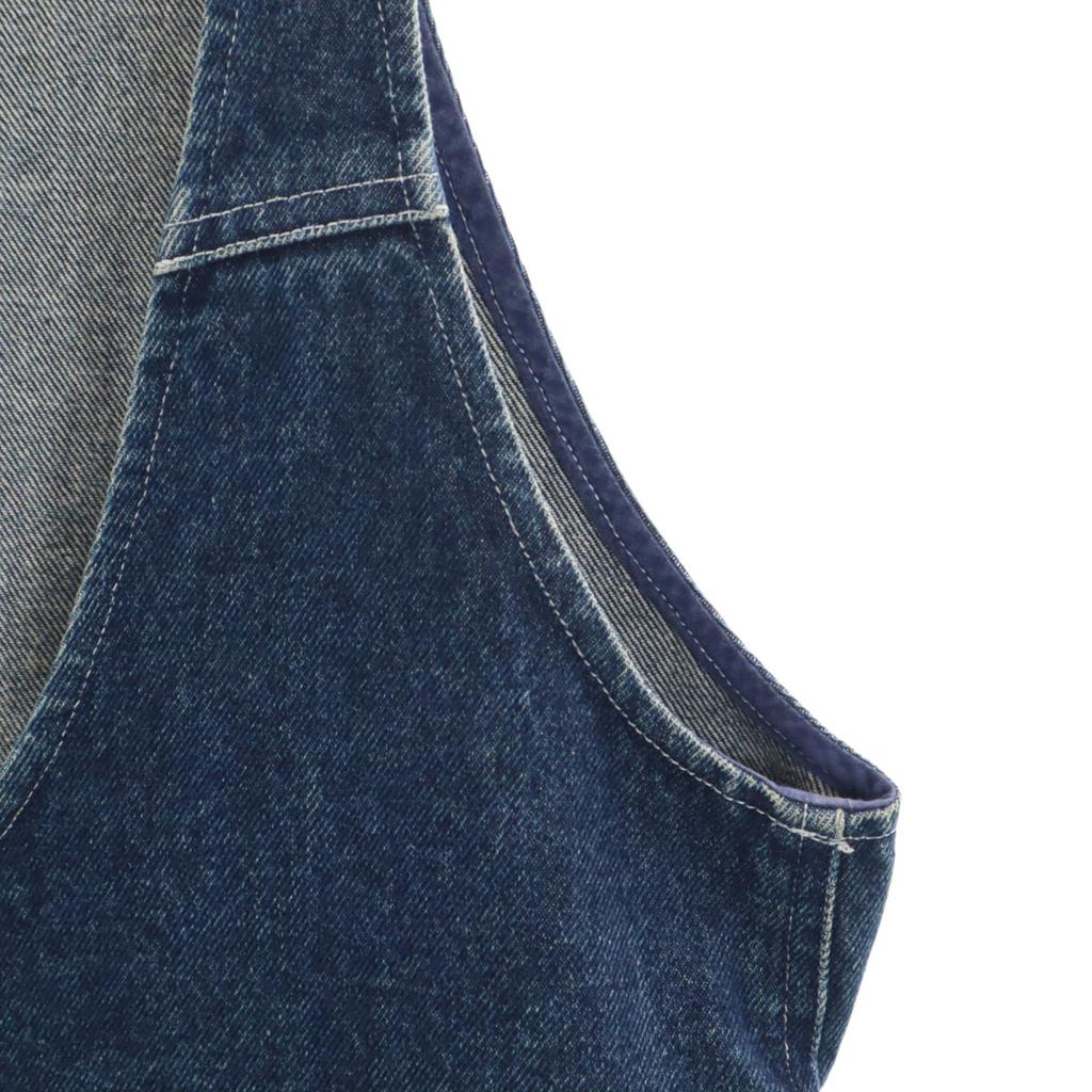 PINK HOUSE denim Jumper skirt Indigo blue Jeans Dress Women Used