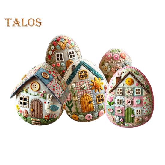 

Набор для изготовления домика из фетра, набор для самостоятельного изготовления лоскутного домика из фетра, набор для вышивки пасхальных яиц, набор для изготовления пасхальной корзины, праздничный декор 5pcs