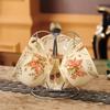 Rice Gold Rose Tea Set 800ml Bone China Teapot Coffee Cup Saucer Set Afternoon Tea Cup 225ml Drink Cup Kitchen Bar Supplies