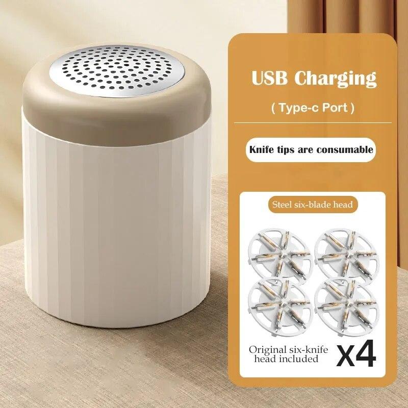 

Электрический ворсовый очиститель для свитера, бритва с USB-зарядкой, портативный очиститель ткани с 6-лепестковыми лезвиями для удаления катышков