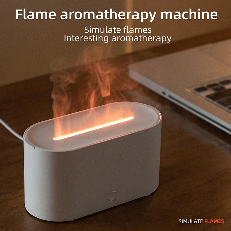 

HY02 Flame Aroma Diffuser Mini Humidifier with Colorful Breathing Light Black