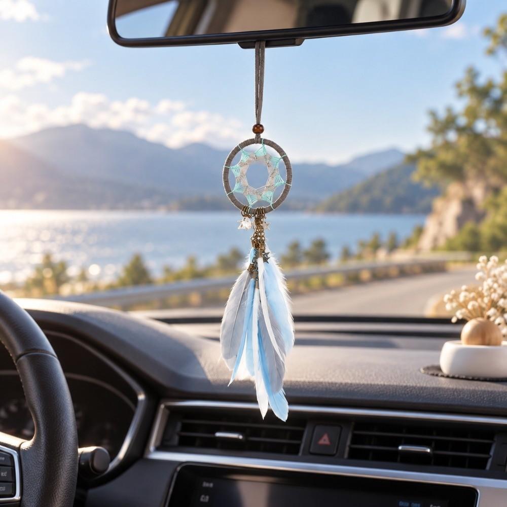 1pcs Handmade Car Hanging Decor Small Size Feather Dream Catcher Dream Catcher Pendant Home Decor