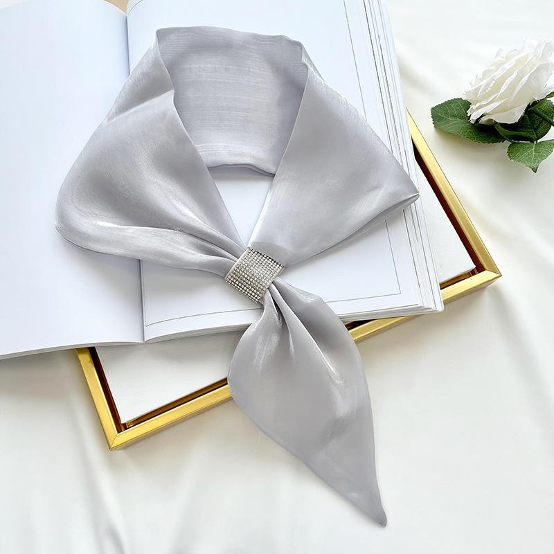 New Fashion 75Cm Small Silk Scarf Women'S Small Ear Scarf Tie Headband Decorative Neck Scarves Party Gift