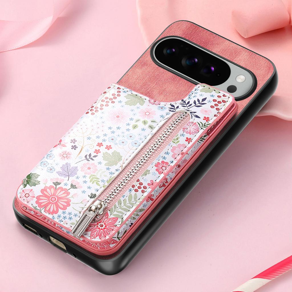 Skórzane etui na telefon Google Pixel 10 Pro XL z blokującą RFID kieszenią na karty zapinaną na zamek i podpórką