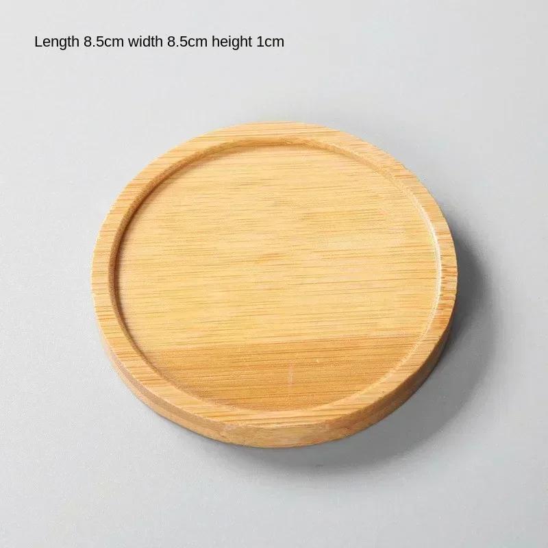 Multi Bamboo Tray Wood Saucer Flower Pot Tray Cup Pad Coaster Plate Kitchen Decorative Plate Creative Coaster Coffee Cup Mat