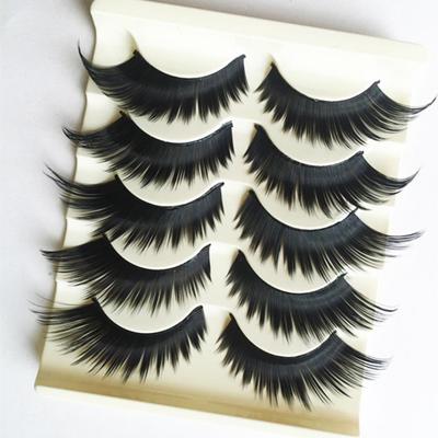 5 Paar Damen 3D-Kreuz dicke lange falsche Wimpern Bühnen-Make-up gefälschte Wimpern