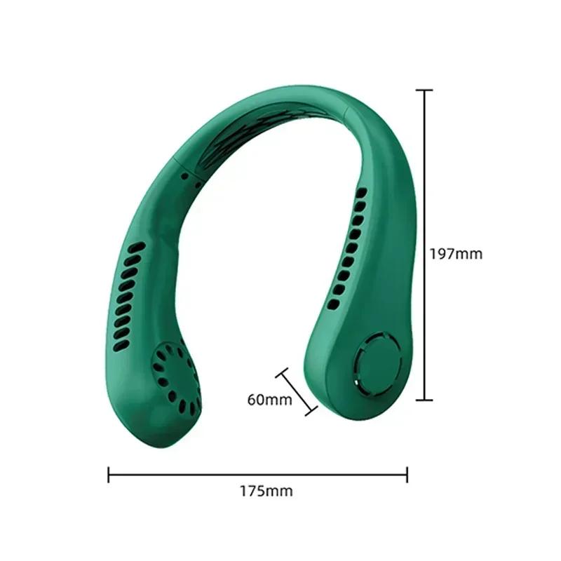 USB cooling and charging lazy fan, portable air conditioner, outdoor portable electric fan, silent bladeless neck-hanging fan