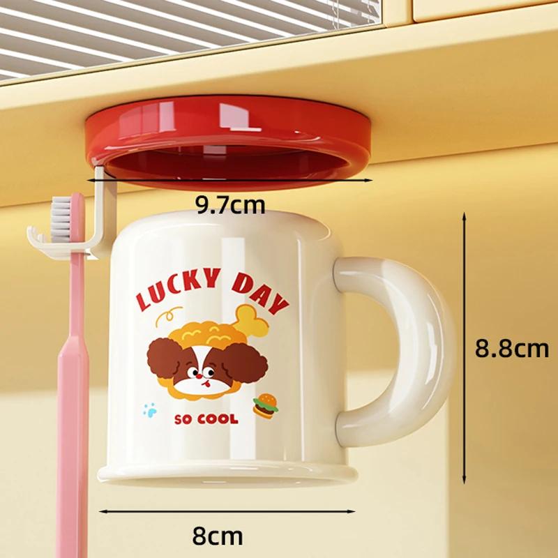 Toothbrush Cup Storage Rack Dormitories Single Person Toiletries Set Cute Style Mouthwash Cup Suction Top Practical Storage Rack