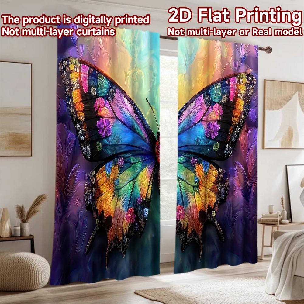 2D Flat Photography Backdrop Party Backdrop Colorful Floral Butterfly 100% Polyester Party & Holiday Decor Perfect for