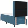 Box Spring Bed with Mattress and Headboard Blue 80 X 200 Cm Velvet