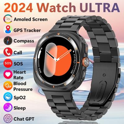 SACOSDING Bluetooth Call Watch Ultra Novo GPS Track Smart Watch Homens Mulheres Amoled Sempre Exibição Temperatura Corporal Relógio Bate-papo GPT Smart Watch