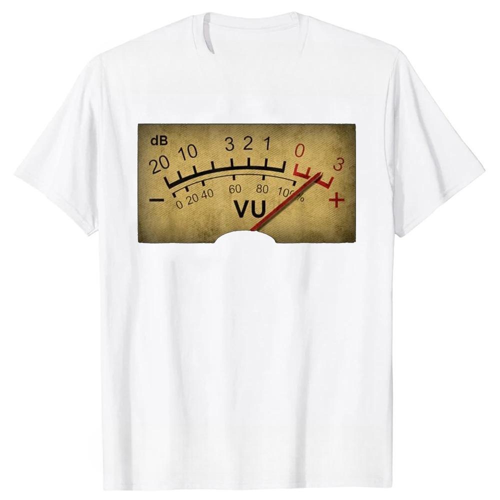 Funny Vu Meter Retro Db Dj Vintage Design T Shirt Tee Tops Round Neck Shortsleeve Fashion Tshirt Clothing Casual Basic Tshirts