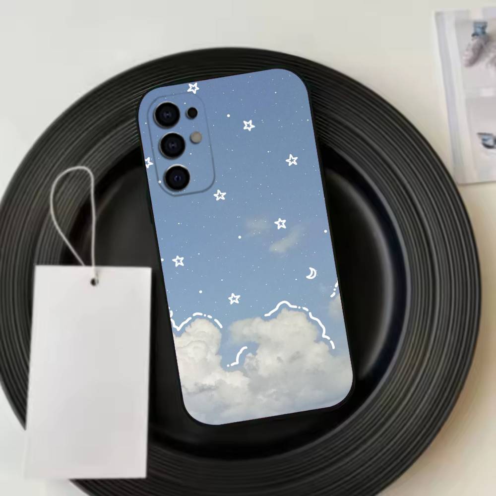 Simple Cloud Letters Pattern  Phone Case Black Silicone Soft For Samsung S25,S24,S21,S22,S23,S30,Ultra,S20,Plus,Fe,Lite