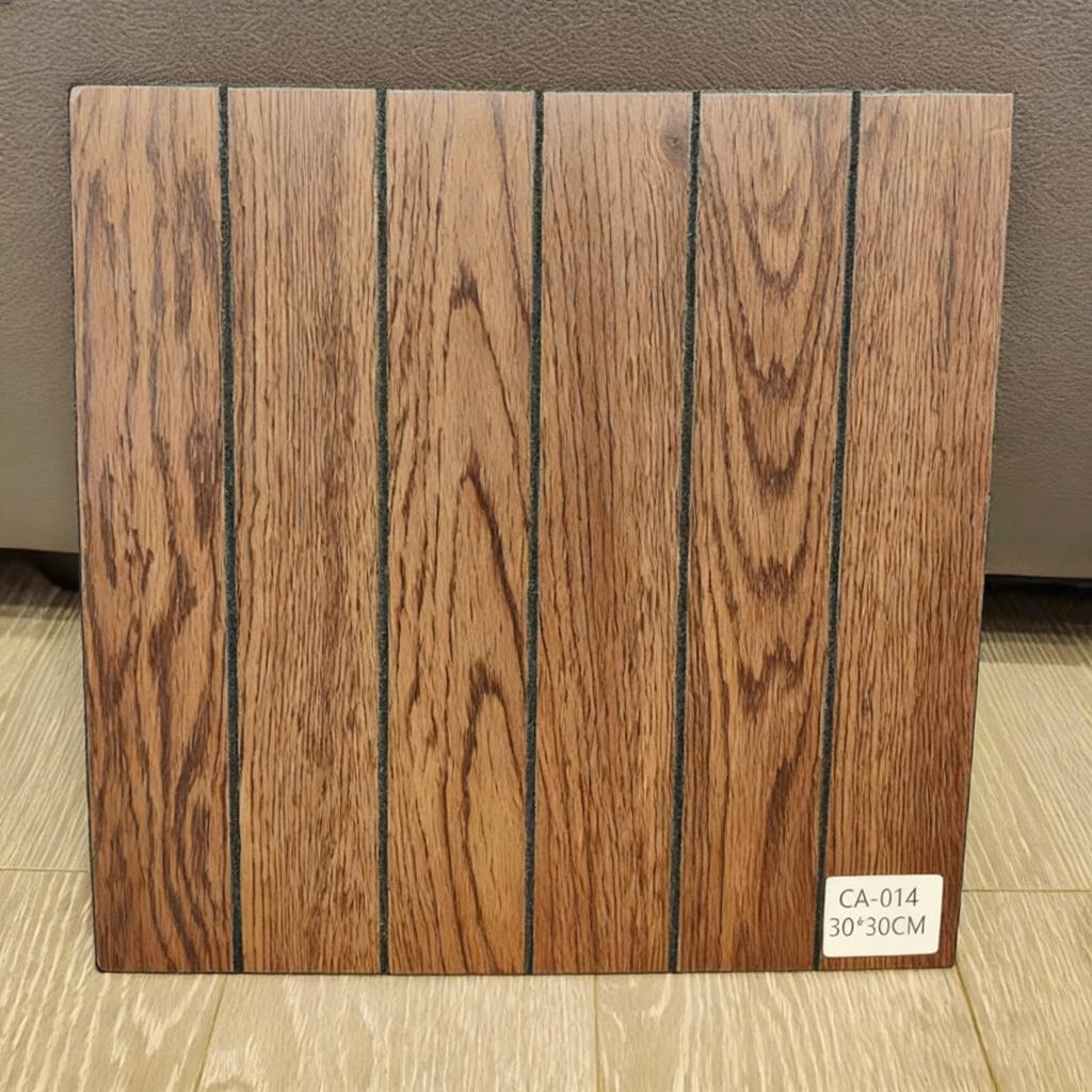 10Pcs Peel and Stick Wood Slat Wall Panels Decorative Wall Panels 12"x12" Self Adhesive Slat Acoustic Textured Panel Soundproof