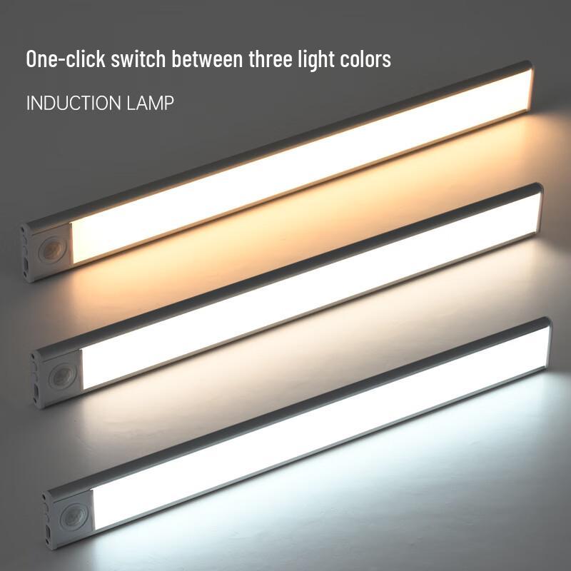 NuFeng 80CM Rechargeable Magnetic Cabinet Light (Silver, 3-Color)