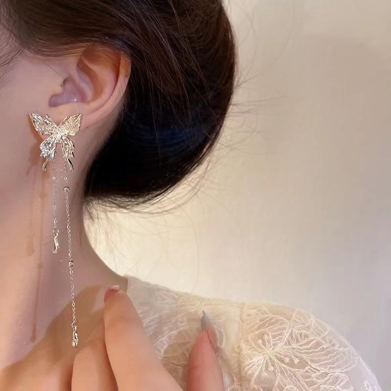 High-End Metal Butterfly Tassel Fairy Earrings