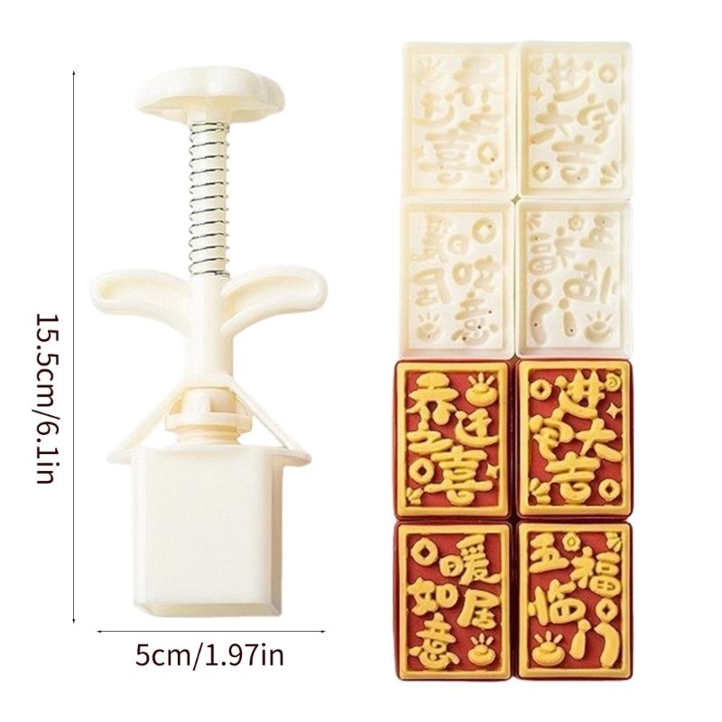 Plastic Mooncakes Mold Cookie Stamp Cake Baking Tool Hand Pressure Pastries Mould for Celebration and Gatherings