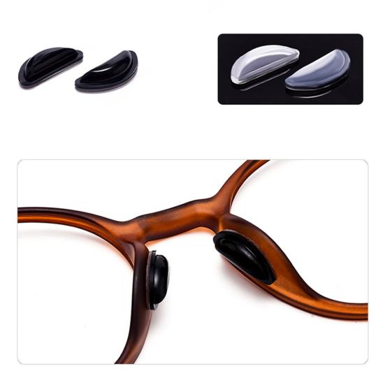 12 Pairs Glasses Nose Pads Non-slip Half Moon Hollow Solid Color Stylish Daily Using Long Lasting Silicone Eyeglass Nose Pad for Office