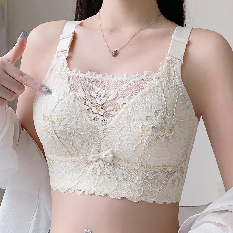 Full Cup Lingerie Women's Collection Accessory Breasts Gathered Anti Sagging Shaping Lace Strapless Summer Thin Bra