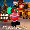6.89FT Inflatable Toy Santa Claus Gift Bag Christmas Decoration for Yard Xmas Supplie with LED Light Home Ornaments Festive Gift
